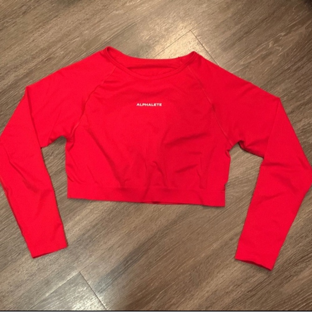 Alphalete Crop Top, Size: Large, Color: Red